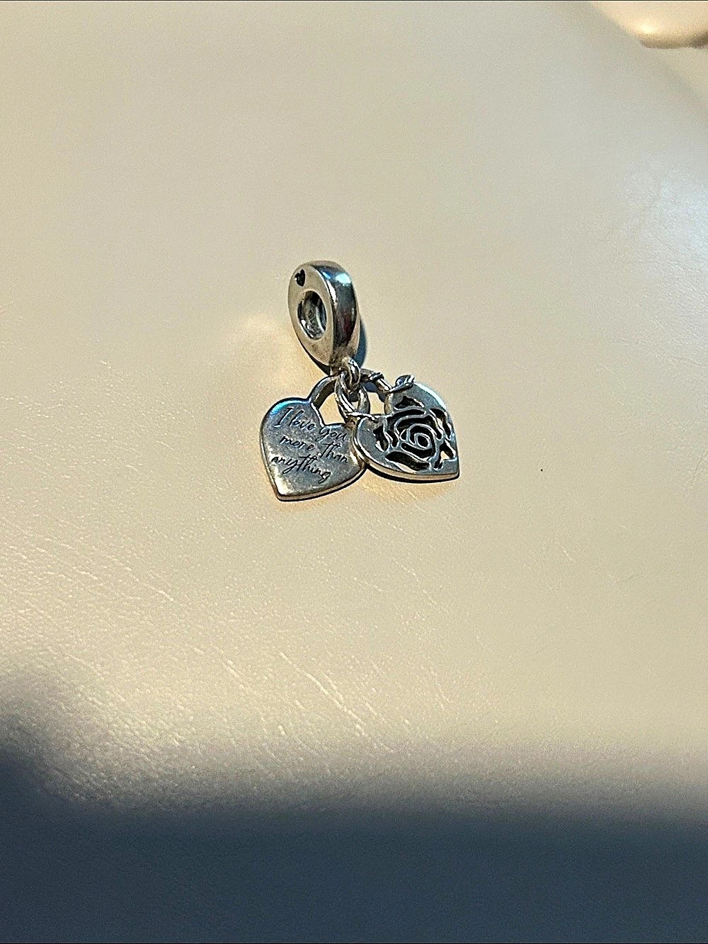 Pandora Rose Heart Padlock Dangle Charm Silver